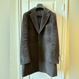 Suitsupply Brown Llama Wool Overcoat, size 40R